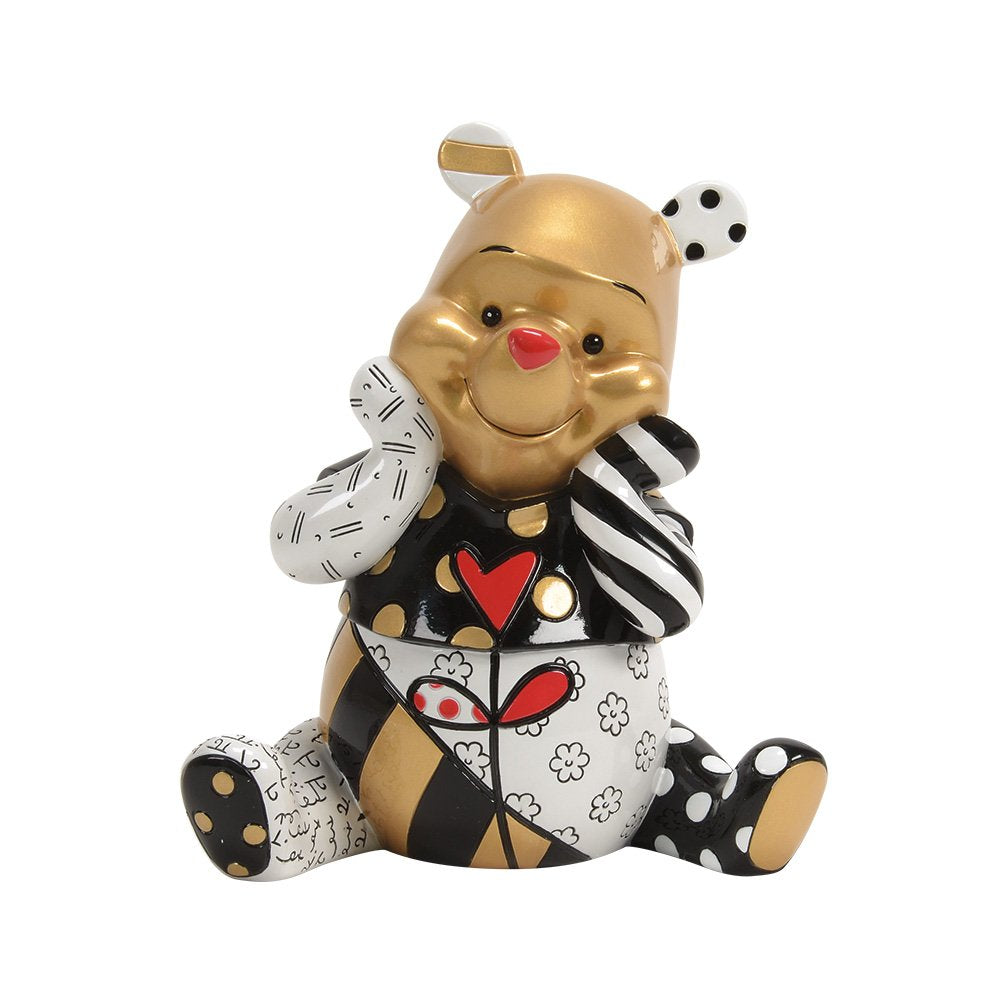 “Britto Winnie the Pooh Midas beeld, kleurrijk Disney pop-art ontwerp geïnspireerd door Romero Britto, officiële collectible voor fans en verzamelaars.”