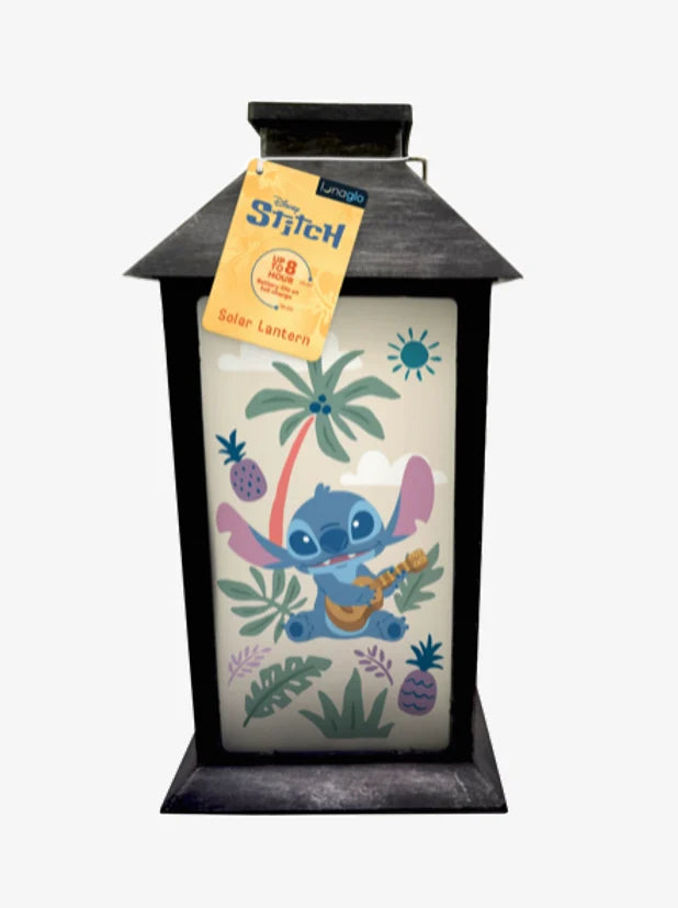 Stitch buitenlantaarn 28 cm met zonne-energie en automatisch licht voor tuin, terras en balkon