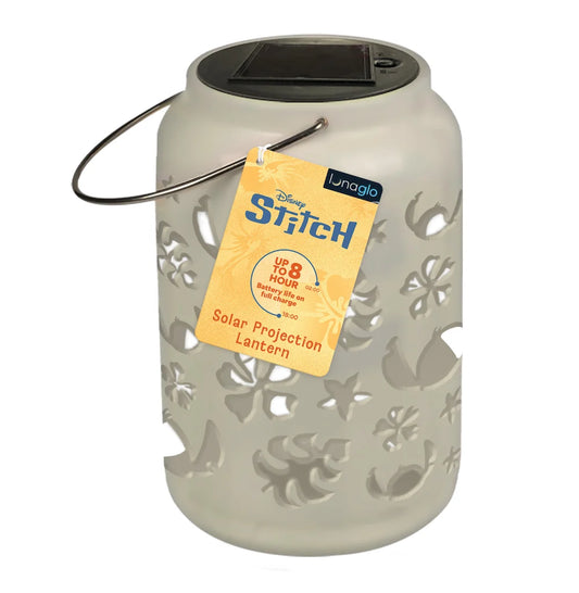 Stitch buiten lantaarn op zonne-energie met automatische schemer sensor en 8 uur verlichting voor buitengebruik