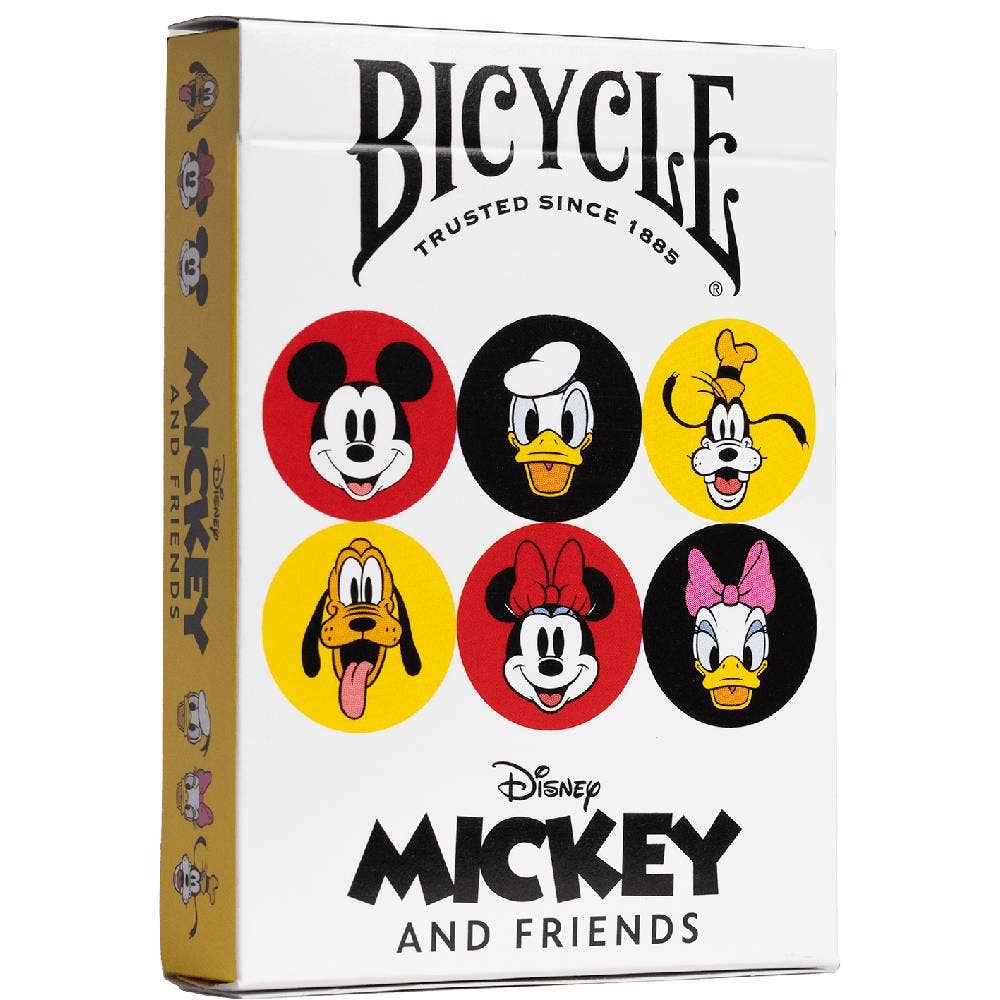 Standaard formaat speelkaarten (63,5 x 88,9 mm) met unieke achterkant en iconische Disney-personages.