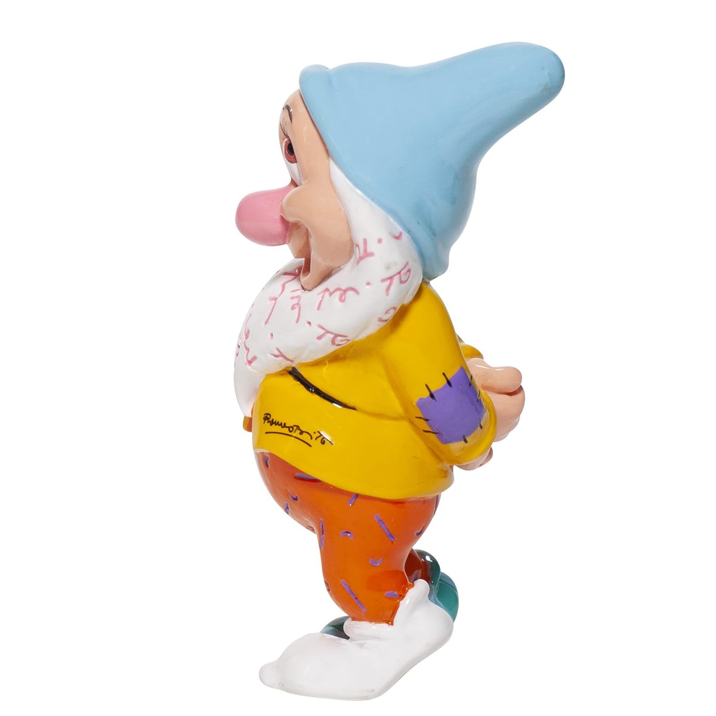 Kleurrijk Bashful beeldje door Romero Britto dat Disney’s klassieke Sneeuwwitje-personage een speelse popartlook geeft.