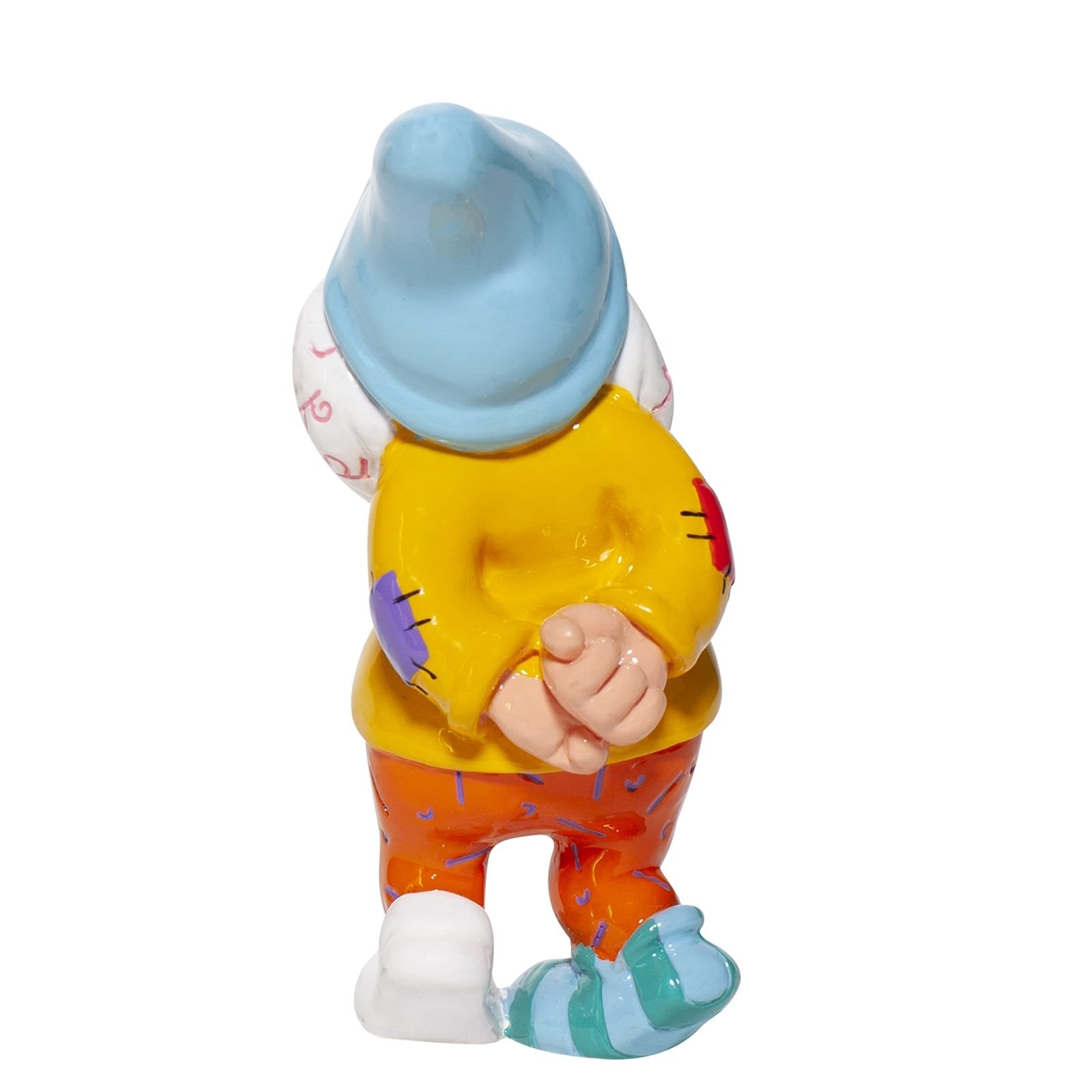 Handgemaakt en handbeschilderd Bashful miniatuur van Romero Britto, verpakt in stijlvolle geschenkdoos.