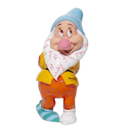 Bashful beeldje van Romero Britto – handbeschilderd Disney popart figurine met heldere kleuren, geleverd in merkdoos met venster.