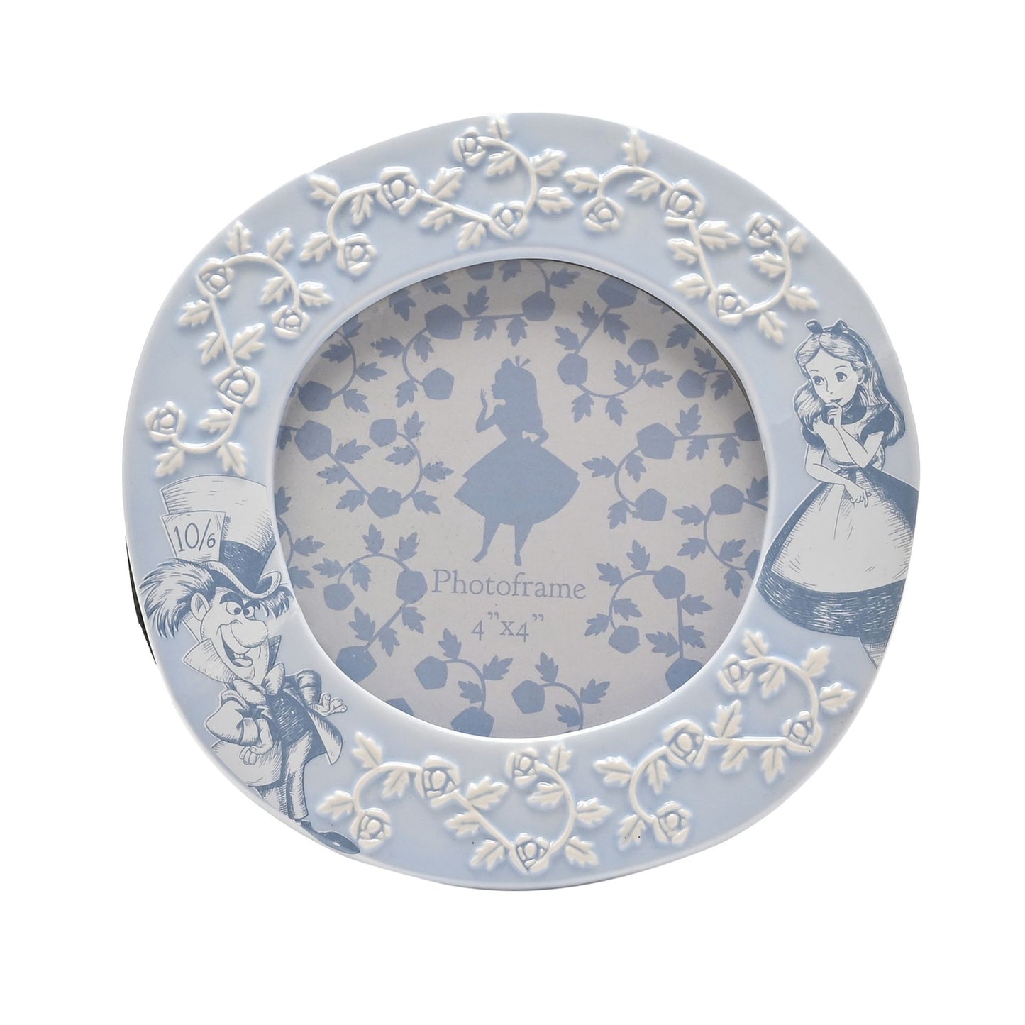 "Elegante blauwe fotolijst geïnspireerd op Alice in Wonderland"