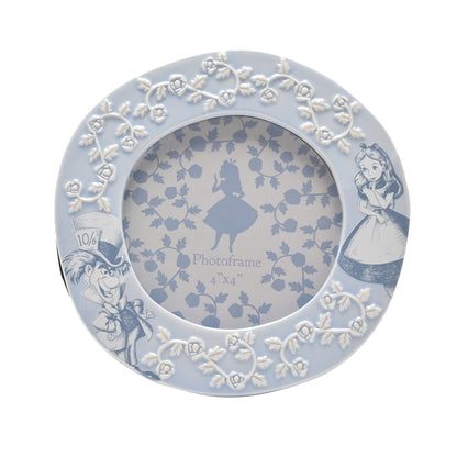 "Elegante blauwe fotolijst geïnspireerd op Alice in Wonderland"