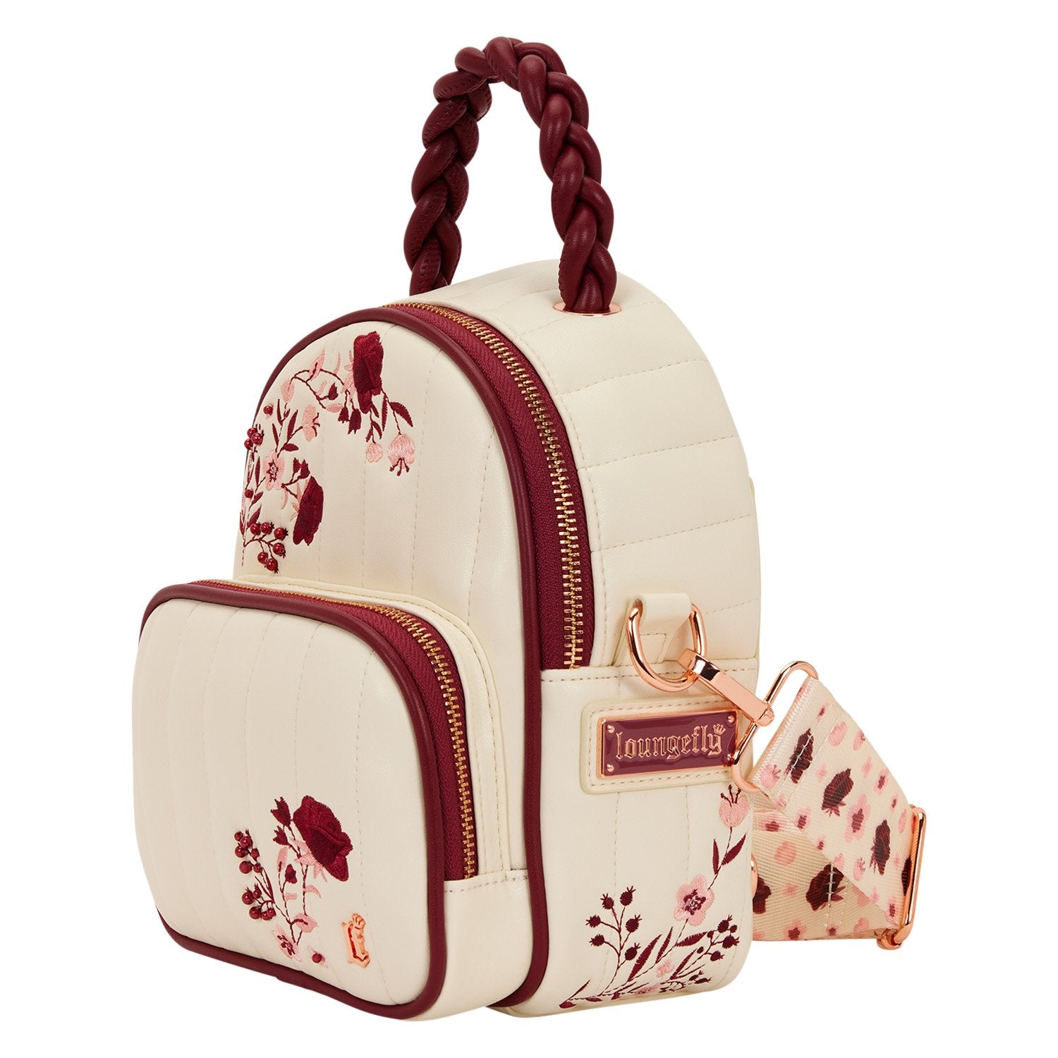 Loungefly Cream and Red ‘Floral’ Convertible Rugzak - [shop_namen] - [product-type] 