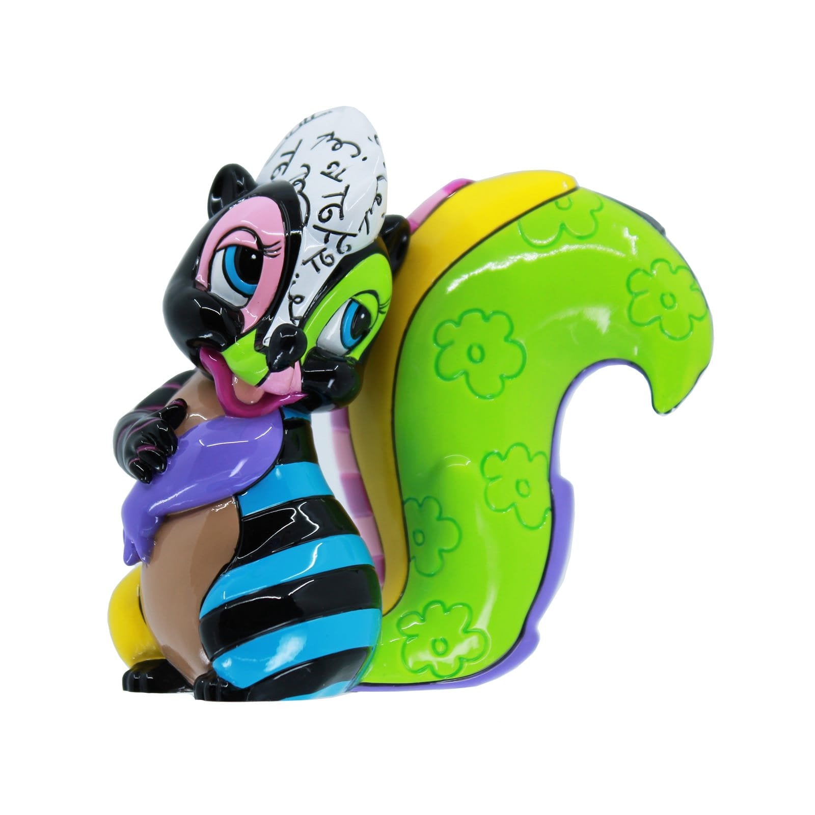 Disney Bloempje miniatuur van Romero Britto – handbeschilderd popart beeldje met levendige kleuren en speelse patronen, geleverd in stijlvolle verpakking.