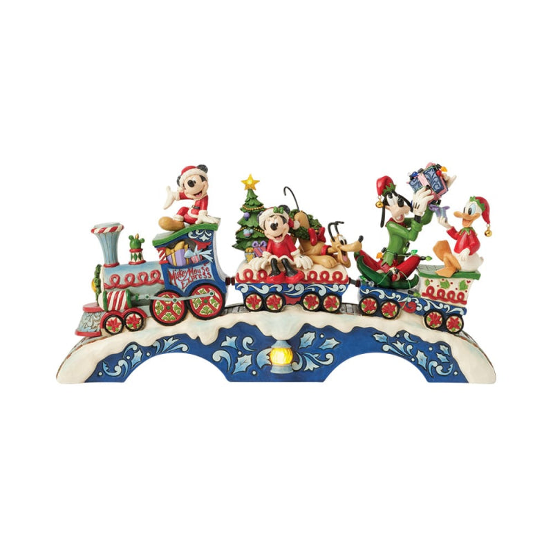Mickey en Minnie Disney trein beeldje met LED verlichting en muzikale functie