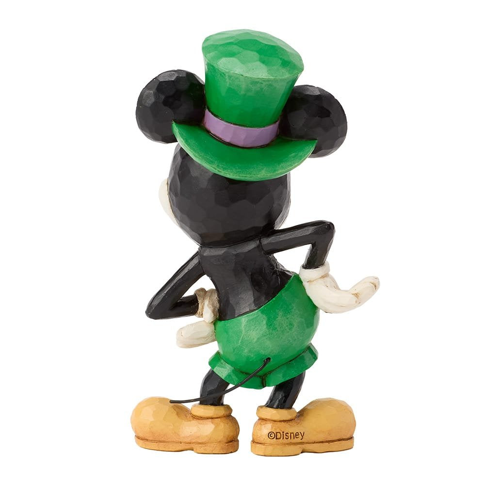 Feestelijk Disney Traditions Mickey Mouse beeldje voor St. Patrick’s Day met folk-art stijl van Jim Shore.