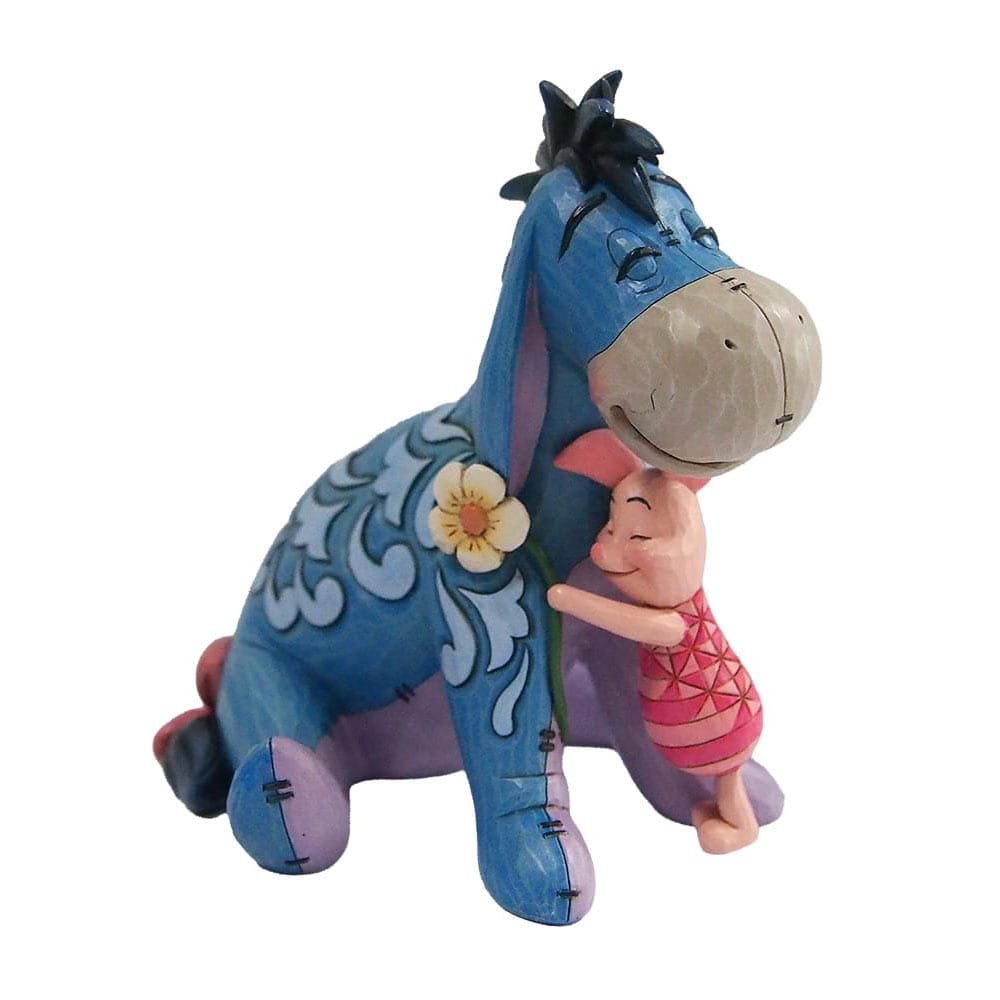 Disney Traditions Eeyore en Knorretje knuffelend beeld van Jim Shore met handgeschilderde details en zachte kleuren.
