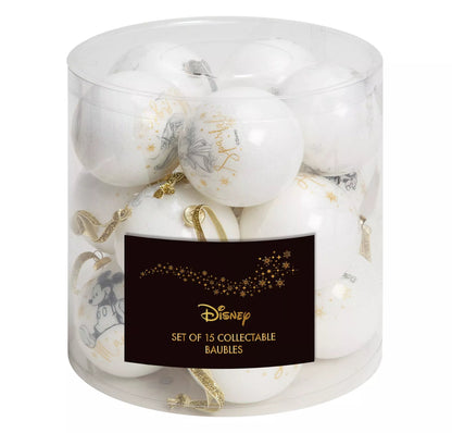 Disney-Set mit 15 glitzernden Weihnachtskugeln