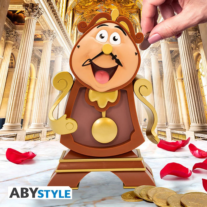 Disney Belle en het Beest Cogsworth spaarpot, gedetailleerde klokfiguur uit de film, ideaal als decoratie en spaarpot.