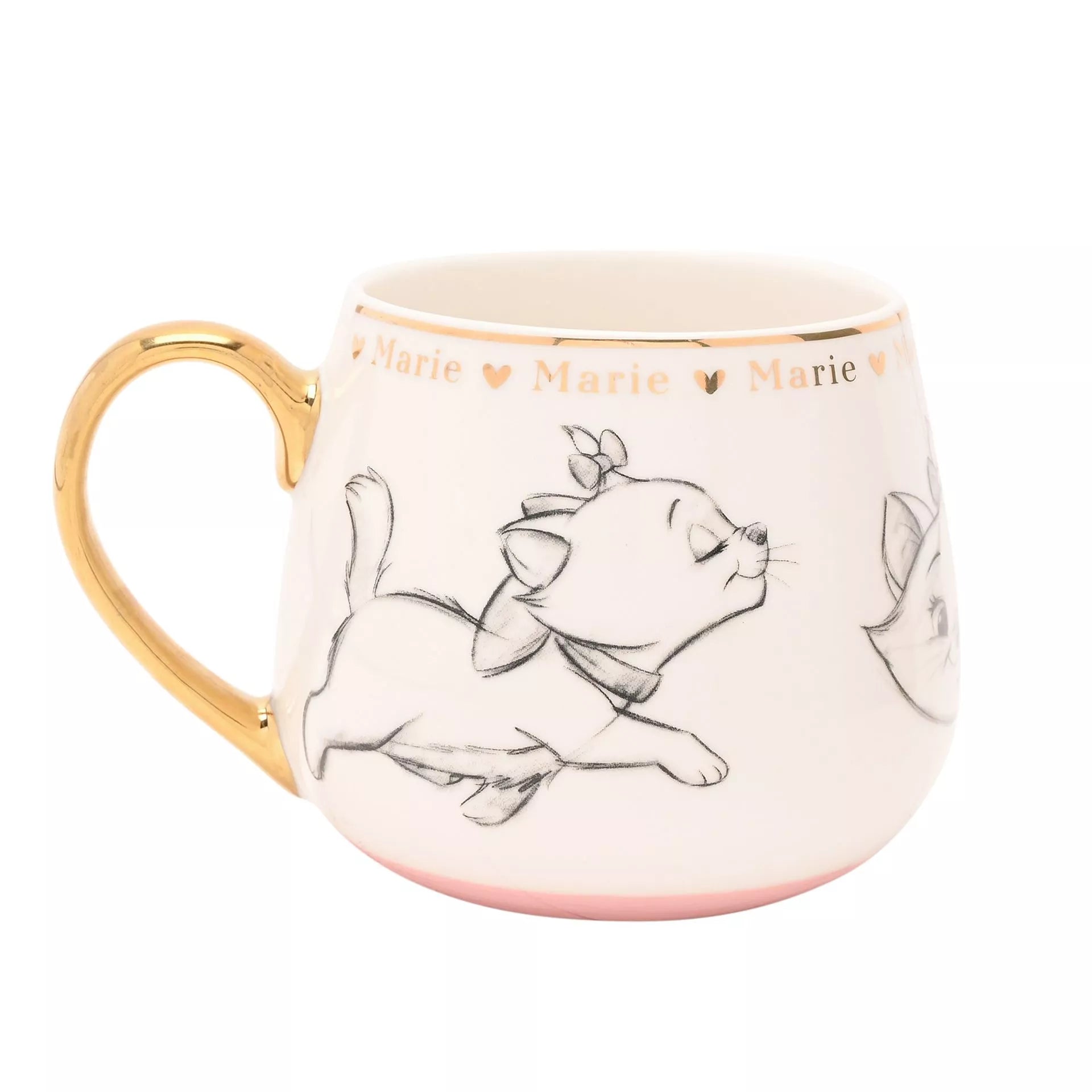 Disney Classic Collectible Marie Beker van bone china met charmante illustraties en gouden accenten.