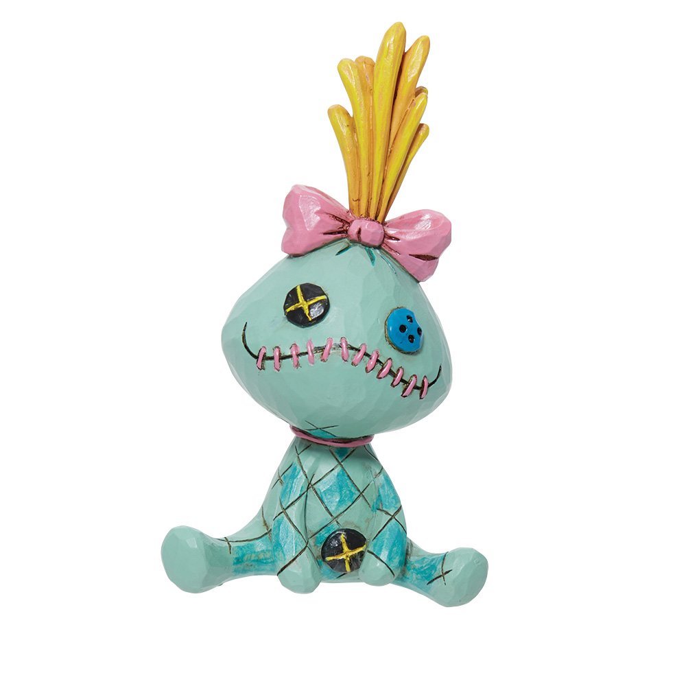 "Jim Shore miniatuur van Scrump uit Lilo & Stitch, handgeschilderd met sierlijke patronen en levendige kleuren, charmant en speels."